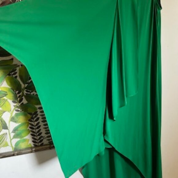 BCBG MAXAZRIA Green Maxi Dress with Asymmetric Hem Women's M - Picture 5 of 11